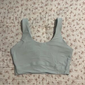 Mint green longline sports bra